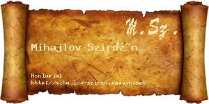 Mihajlov Szirén névjegykártya